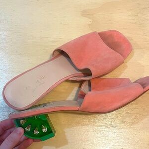 Kate Spade Coral Suede Mules